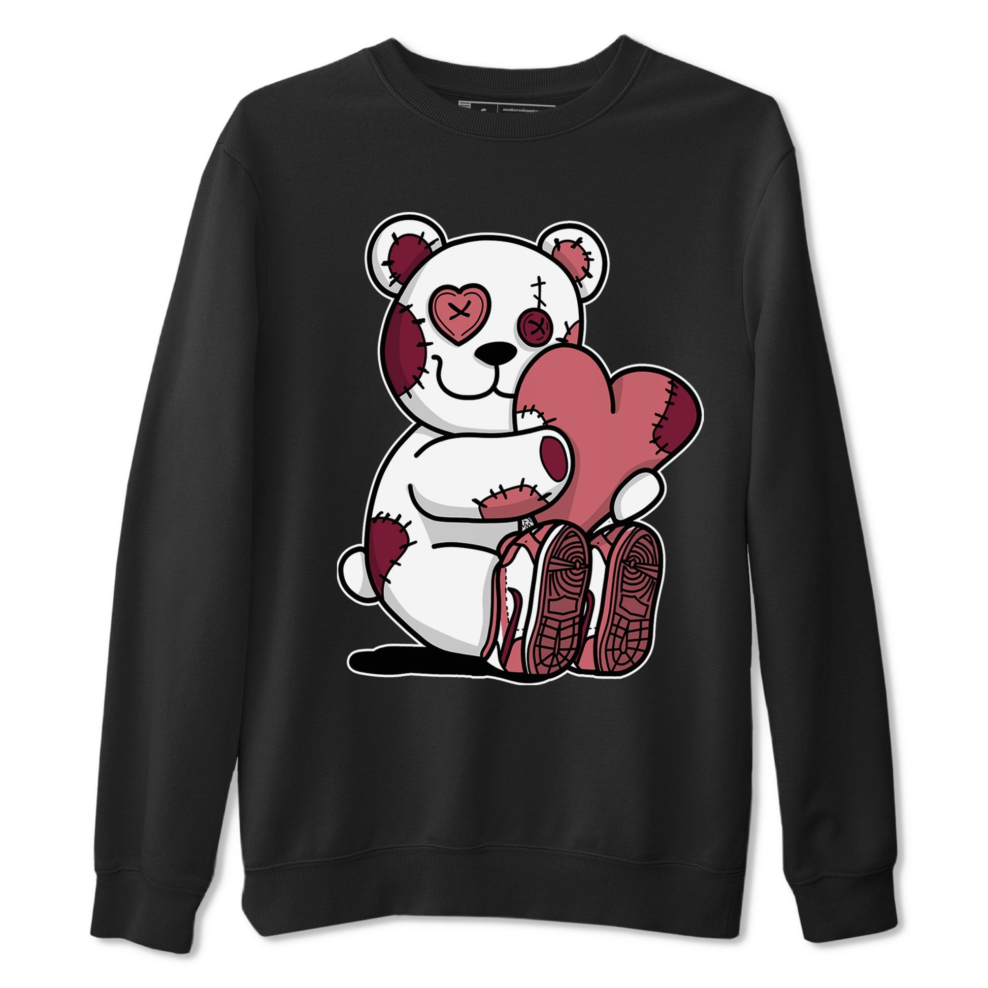 Dunk Valentines Day tees to match jordans Hugging Bear sneaker tees Dunk Valentines Day 2024 SNRT Sneaker Tees Unisex Sneaker Matching Clothes Black 2 T-Shirt