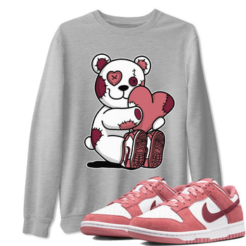 Dunk Valentines Day tees to match jordans Hugging Bear sneaker tees Dunk Valentines Day 2024 SNRT Sneaker Tees Unisex Sneaker Matching Clothes Heather Grey 1 T-Shirt