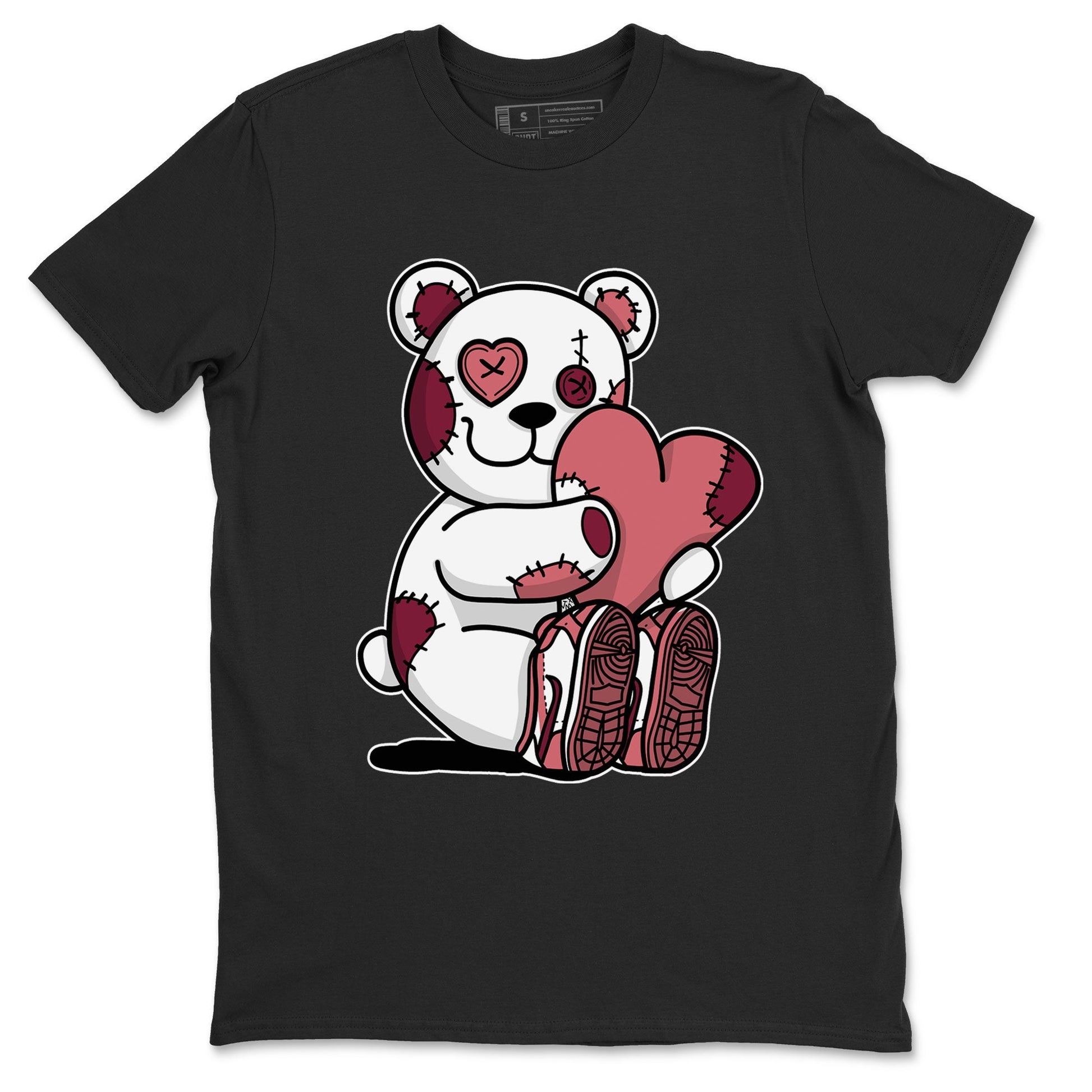 Dunk Valentines Day tees to match jordans Hugging Bear sneaker tees Dunk Valentines Day 2024 SNRT Sneaker Tees Unisex Sneaker Matching Clothes Black 2 T-Shirt