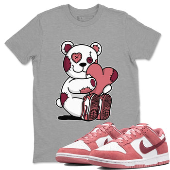 Dunk Valentines Day tees to match jordans Hugging Bear sneaker tees Dunk Valentines Day 2024 SNRT Sneaker Tees Unisex Sneaker Matching Clothes Heather Grey 1 T-Shirt