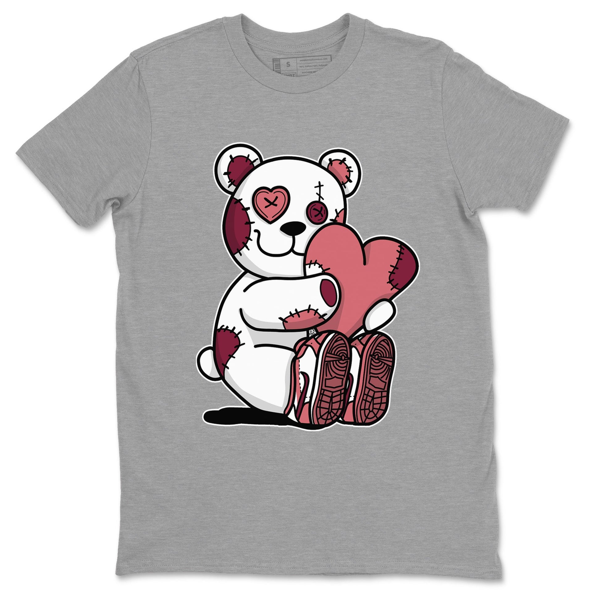 Dunk Valentines Day tees to match jordans Hugging Bear sneaker tees Dunk Valentines Day 2024 SNRT Sneaker Tees Unisex Sneaker Matching Clothes Heather Grey 2 T-Shirt