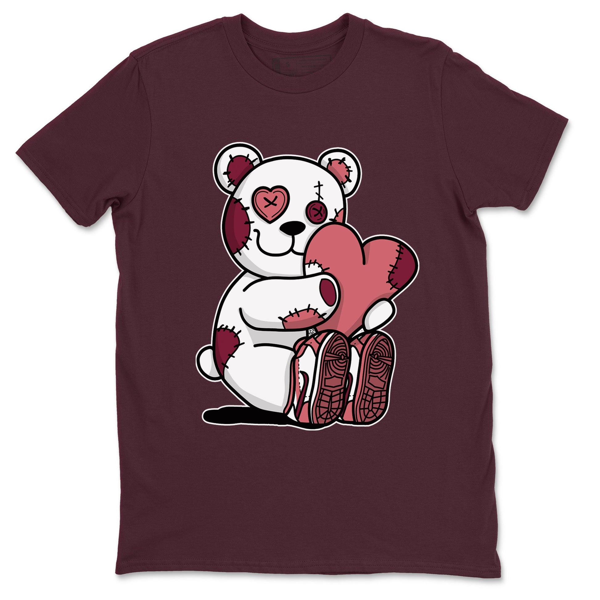 Dunk Valentines Day tees to match jordans Hugging Bear sneaker tees Dunk Valentines Day 2024 SNRT Sneaker Tees Unisex Sneaker Matching Clothes Maroon 2 T-Shirt