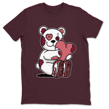 Dunk Valentines Day tees to match jordans Hugging Bear sneaker tees Dunk Valentines Day 2024 SNRT Sneaker Tees Unisex Sneaker Matching Clothes Maroon 2 T-Shirt