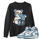 Jordan 1 Denim Sneaker Match Tees Hugging Bear Sneaker Tees Jordan 1 Denim Sneaker Release Tees Unisex Shirts