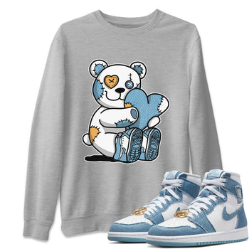 Jordan 1 Denim Sneaker Match Tees Hugging Bear Sneaker Tees Jordan 1 Denim Sneaker Release Tees Unisex Shirts