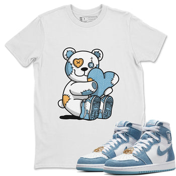 Jordan 1 Denim Sneaker Match Tees Hugging Bear Sneaker Tees Jordan 1 Denim Sneaker Release Tees Unisex Shirts