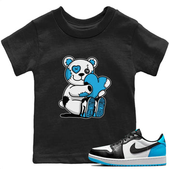 Jordan 1 Powder Blue Sneaker Match Tees Hugging Bear Sneaker Tees Jordan 1 Powder Blue Sneaker Release Tees Kids Shirts