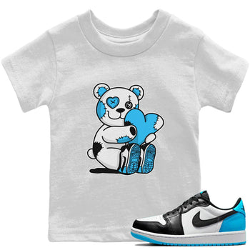 Jordan 1 Powder Blue Sneaker Match Tees Hugging Bear Sneaker Tees Jordan 1 Powder Blue Sneaker Release Tees Kids Shirts