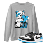 Jordan 1 Powder Blue Sneaker Match Tees Hugging Bear Sneaker Tees Jordan 1 Powder Blue Sneaker Release Tees Unisex Shirts