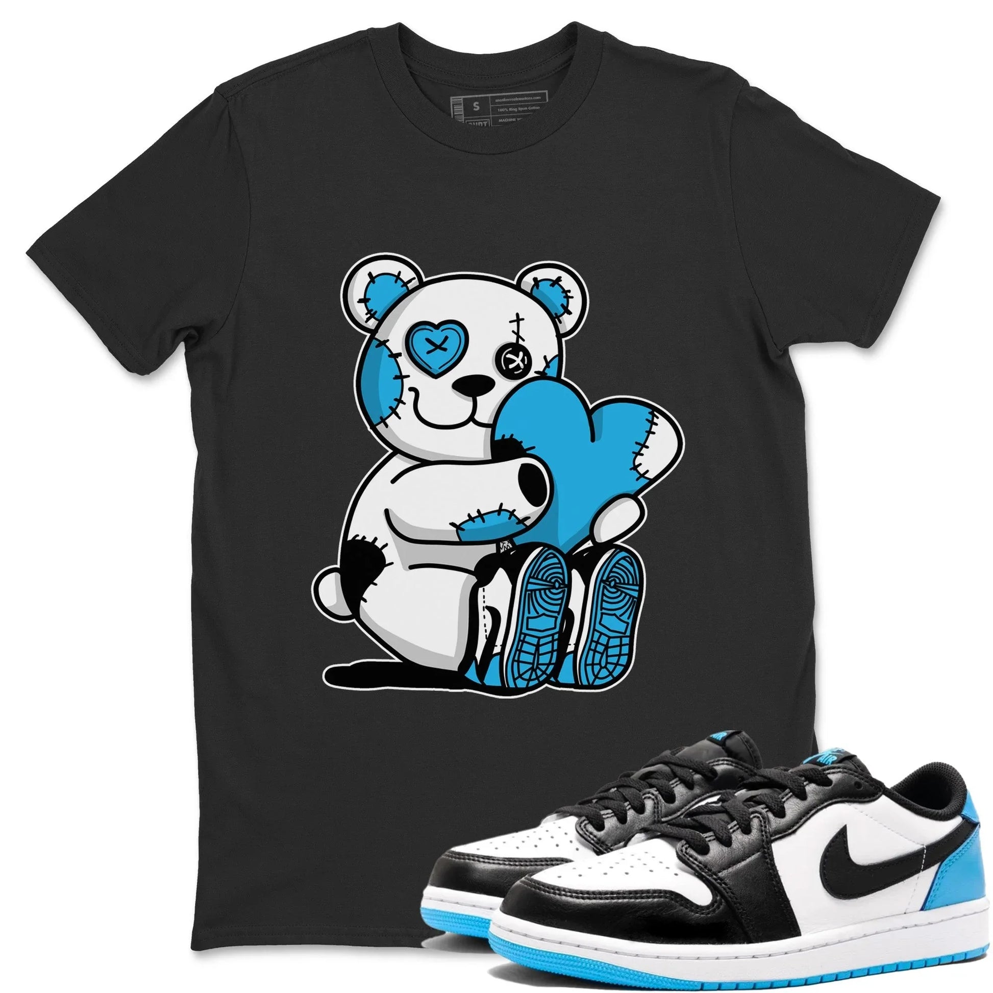 Jordan 1 Powder Blue Sneaker Match Tees Hugging Bear Sneaker Tees Jordan 1 Powder Blue Sneaker Release Tees Unisex Shirts