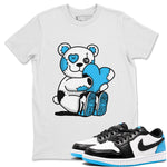 Jordan 1 Powder Blue Sneaker Match Tees Hugging Bear Sneaker Tees Jordan 1 Powder Blue Sneaker Release Tees Unisex Shirts