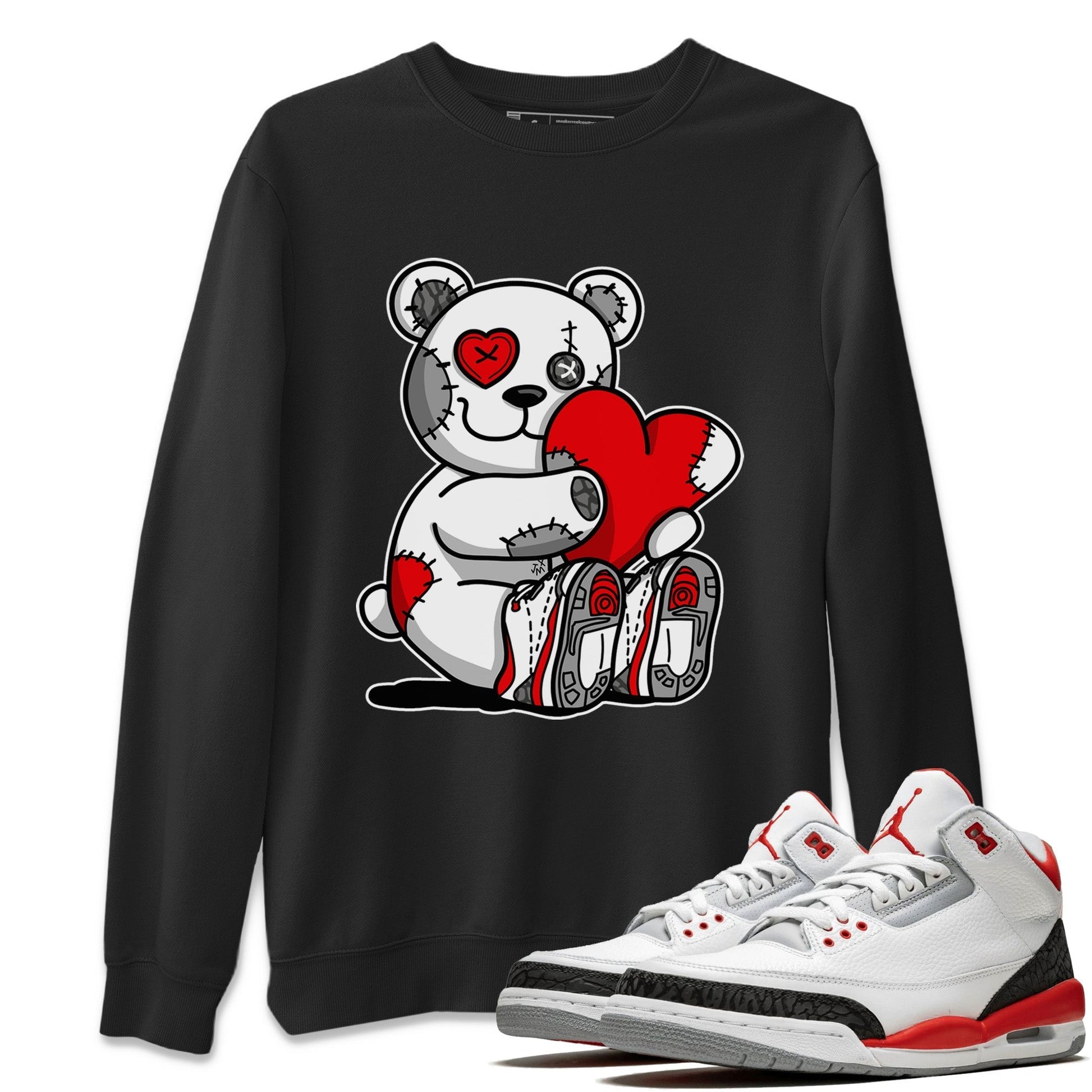 Jordan 3 Fire Red Sneaker Match Tees Hugging Bear Sneaker Tees Jordan 3 Fire Red Sneaker Release Tees Unisex Shirts
