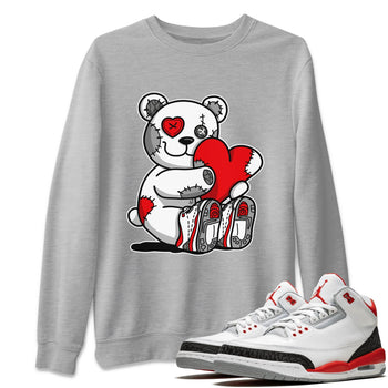 Jordan 3 Fire Red Sneaker Match Tees Hugging Bear Sneaker Tees Jordan 3 Fire Red Sneaker Release Tees Unisex Shirts