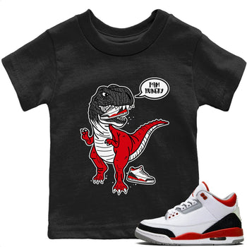 Jordan 3 Fire Red Sneaker Match Tees Hungry Dino Sneaker Tees Jordan 3 Fire Red Sneaker Release Tees Kids Shirts