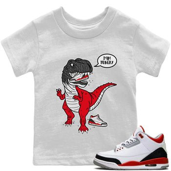 Jordan 3 Fire Red Sneaker Match Tees Hungry Dino Sneaker Tees Jordan 3 Fire Red Sneaker Release Tees Kids Shirts