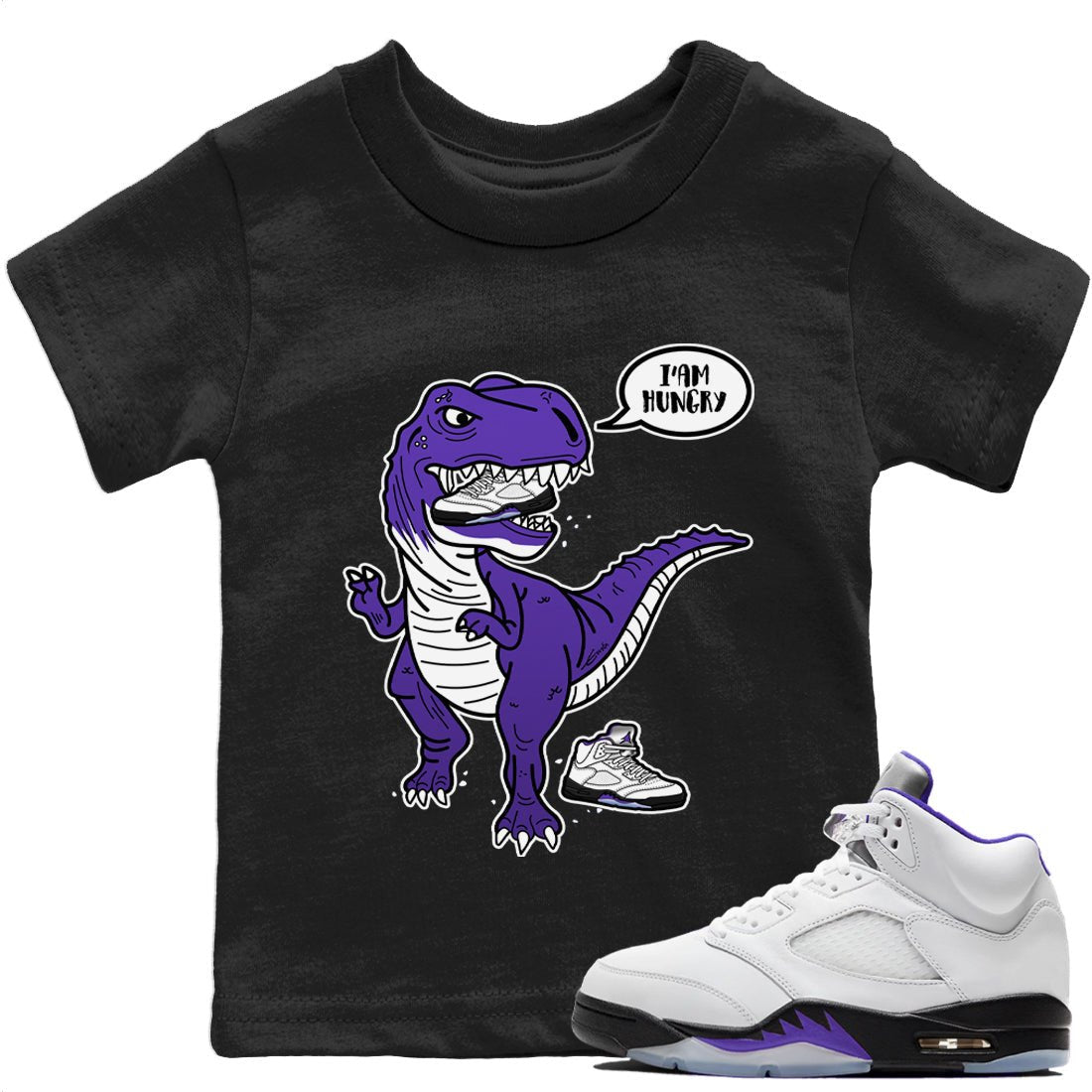 Jordan 5 Concord Sneaker Match Tees Hungry Dino Sneaker Tees Jordan 5 Concord Sneaker Release Tees Kids Shirts