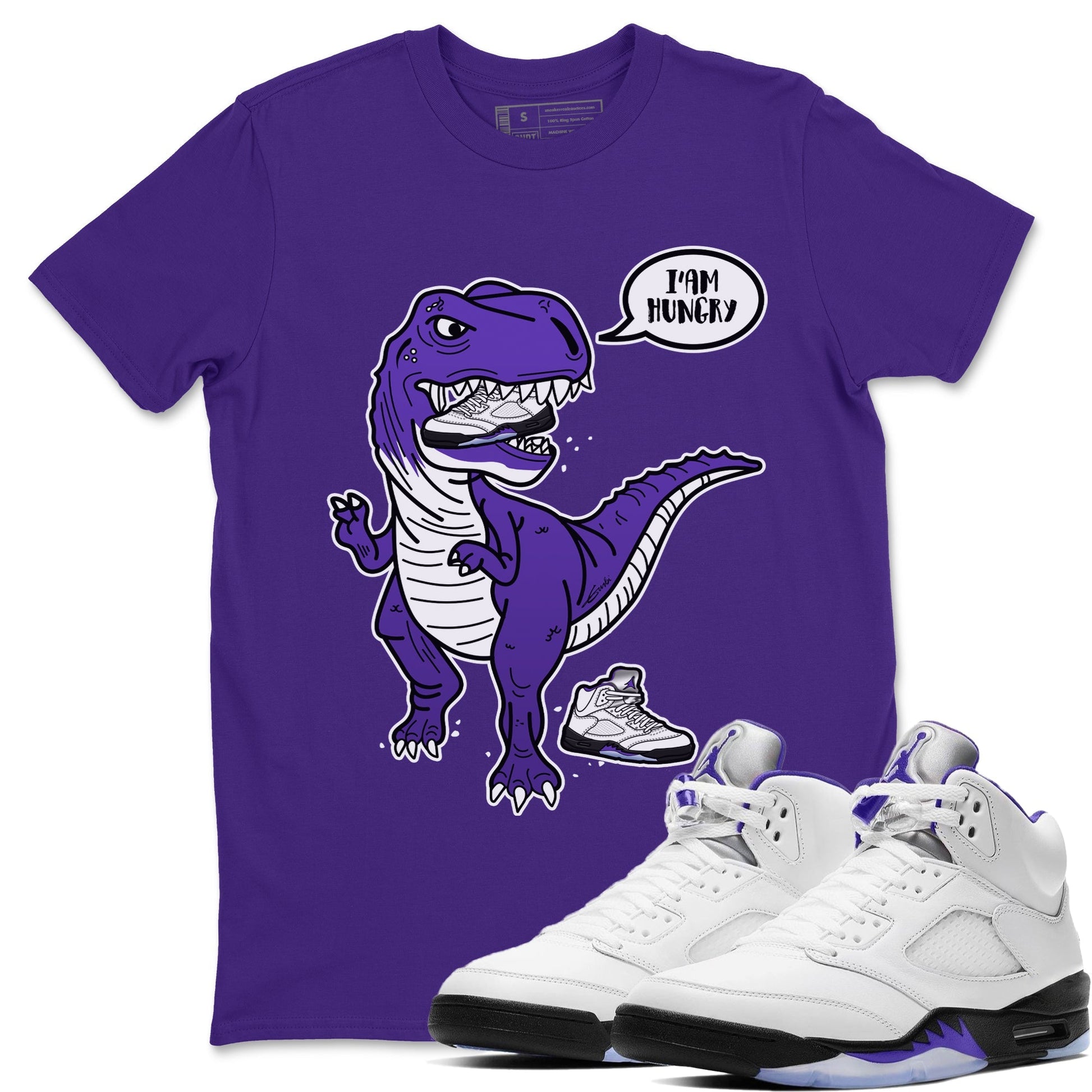 Jordan 5 Concord Sneaker Match Tees Hungry Dino Sneaker Tees Jordan 5 Concord Sneaker Release Tees Unisex Shirts