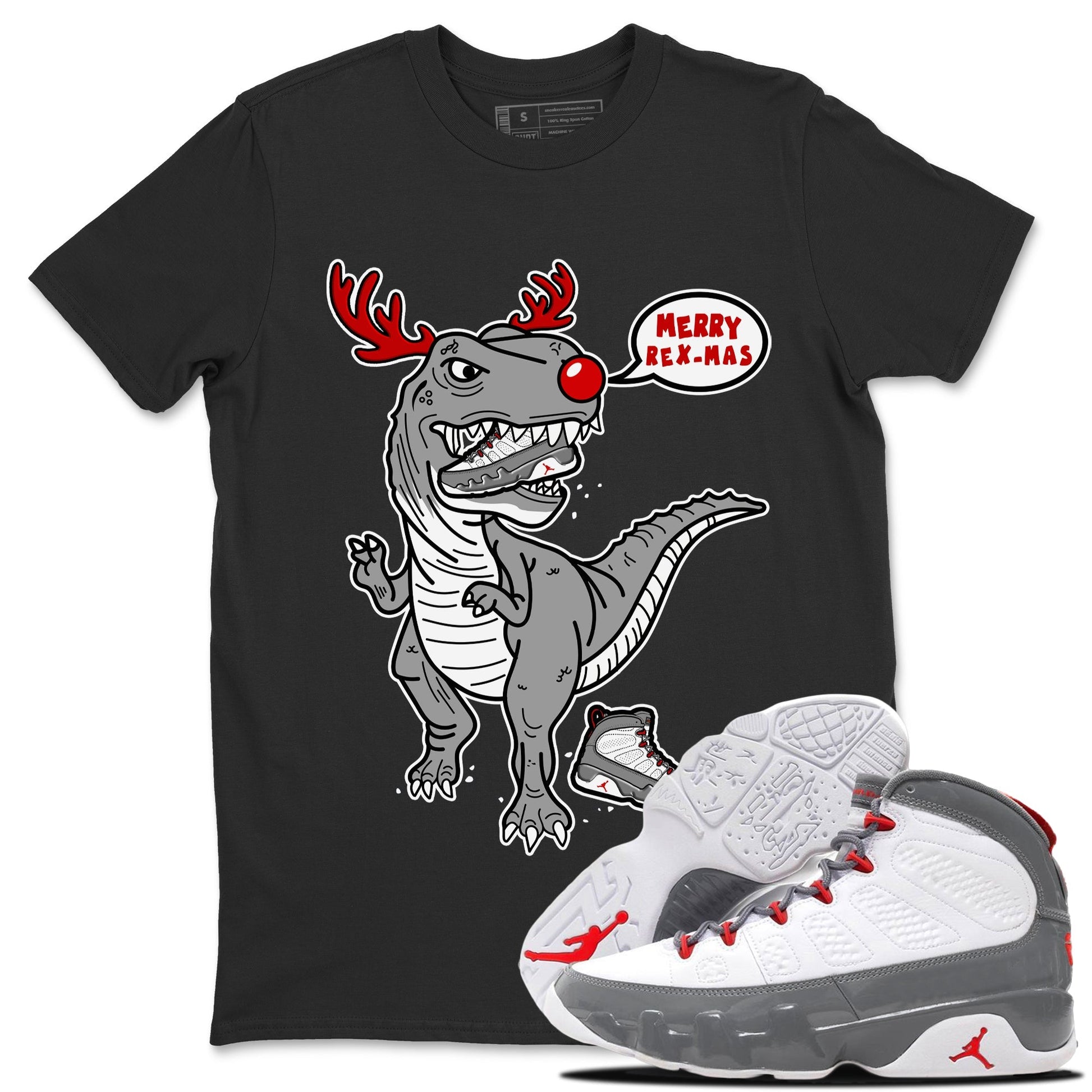 Jordan 9 Fire Red Sneaker Match Tees Hungry Dino Sneaker Tees Jordan 9 Fire Red Sneaker Release Tees Unisex Shirts