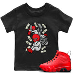 Jordan 9 Chile Red Sneaker Match Tees Hustle Angels Sneaker Tees Jordan 9 Chile Red Sneaker Release Tees Kids Shirts