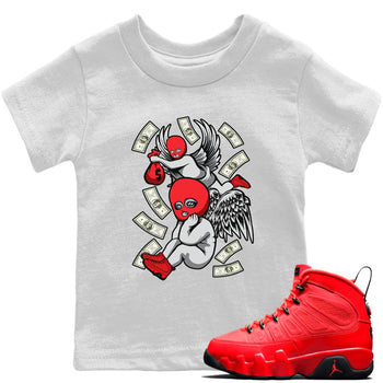 Jordan 9 Chile Red Sneaker Match Tees Hustle Angels Sneaker Tees Jordan 9 Chile Red Sneaker Release Tees Kids Shirts