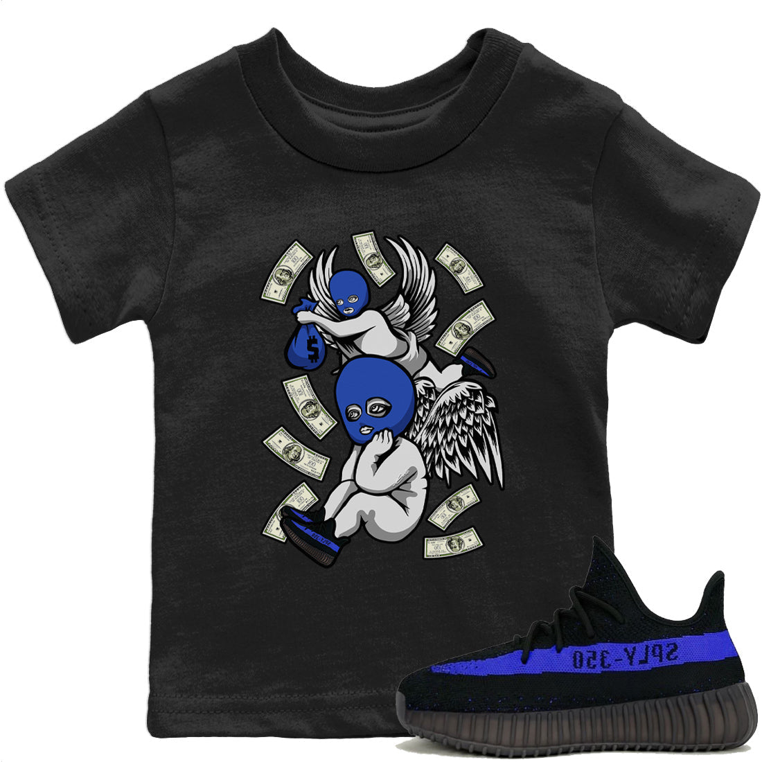 Yeezy 350 Dazzling Blue Sneaker Match Tees Hustle Angels Sneaker Tees Yeezy 350 Dazzling Blue Sneaker Release Tees Kids Shirts