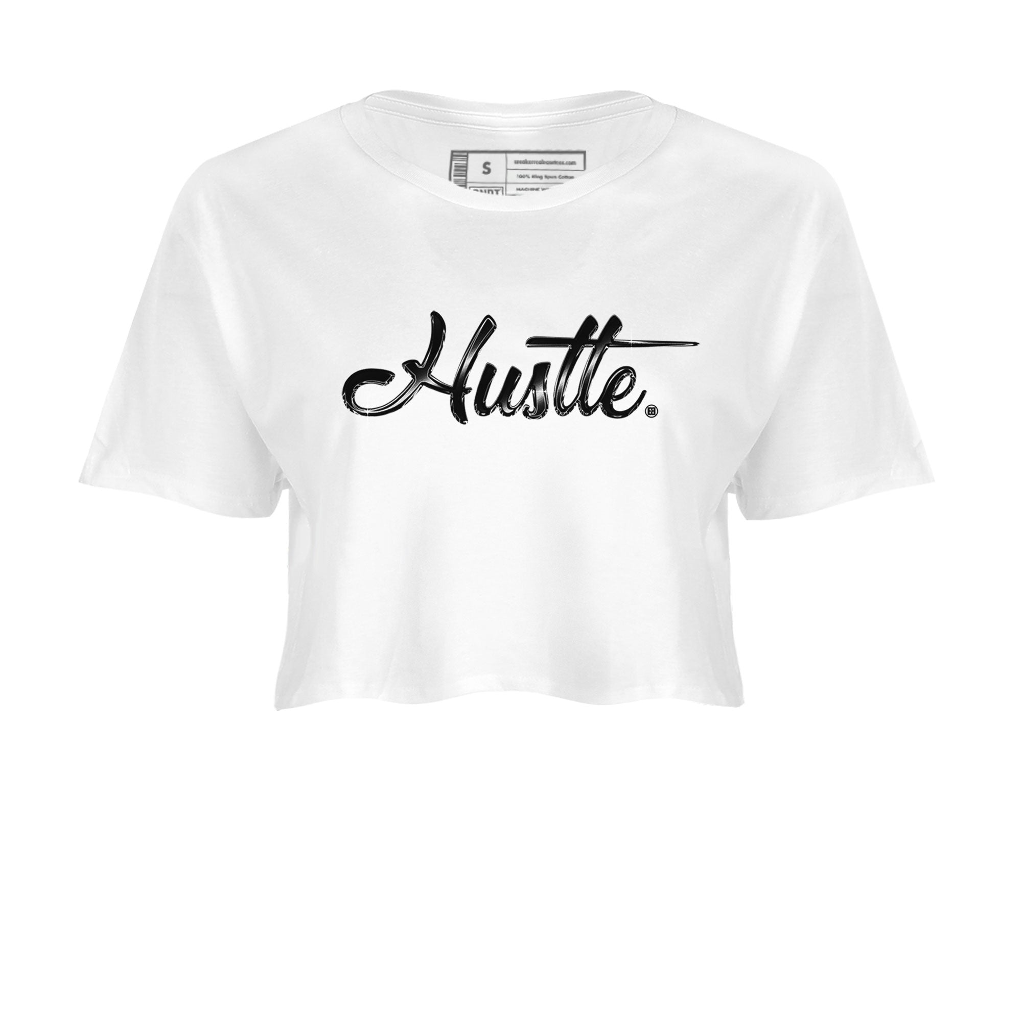AJ11 Gratitude sneaker shirt to match jordans Hustle Chrome sneaker tees Air Jordan 11 Gratitude SNRT Sneaker Release Tees White 2 Crop T-Shirt
