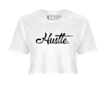 AJ11 Gratitude sneaker shirt to match jordans Hustle Chrome sneaker tees Air Jordan 11 Gratitude SNRT Sneaker Release Tees White 2 Crop T-Shirt