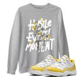 Air Jordan 11 Yellow Python Sneaker Match Tees Hustle Every Moment Sneaker Tees Air Jordan 11 Yellow Python Tees Unisex Shirts Heather Grey 1