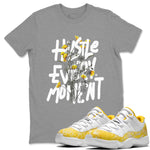 Air Jordan 11 Yellow Python Sneaker Match Tees Hustle Every Moment Sneaker Tees Air Jordan 11 Yellow Python Tees Unisex Shirts Heather Grey 1