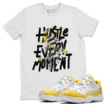 Air Jordan 11 Yellow Python Sneaker Match Tees Hustle Every Moment Sneaker Tees Air Jordan 11 Yellow Python Tees Unisex Shirts White 1