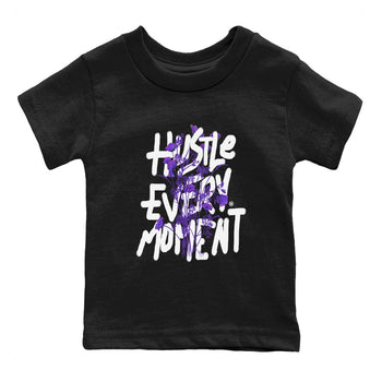 Hustle Every Moment sneaker match tees to Court Purple Dunks street fashion brand for shirts to match Jordans SNRT Sneaker Tees Dunk Low Court Purple unisex t-shirt Black 2 youth shirt