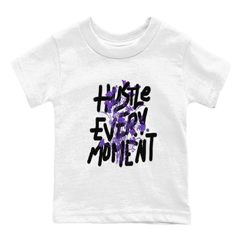 Hustle Every Moment sneaker match tees to Court Purple Dunks street fashion brand for shirts to match Jordans SNRT Sneaker Tees Dunk Low Court Purple unisex t-shirt White 2 youth shirt