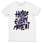 Hustle Every Moment sneaker match tees to Court Purple Dunks street fashion brand for shirts to match Jordans SNRT Sneaker Tees Dunk Low Court Purple unisex t-shirt White 2 unisex shirt