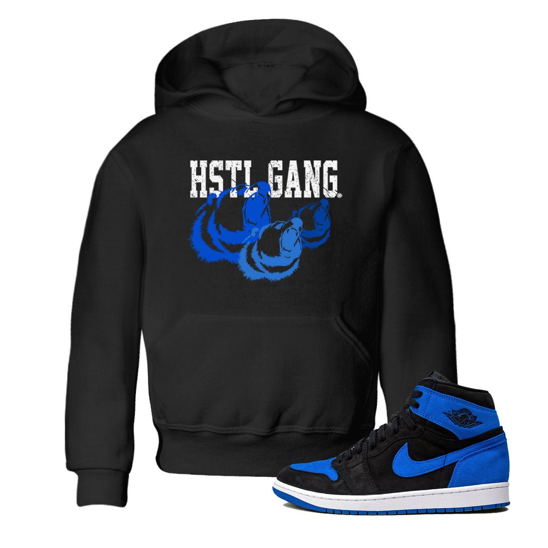 1s Royal Reimagined shirt to match jordans Hustle Gang sneaker tees Air Jordan 1 Royal Reimagined SNRT Sneaker Release Tees Baby Toddler Black 1 T-Shirt