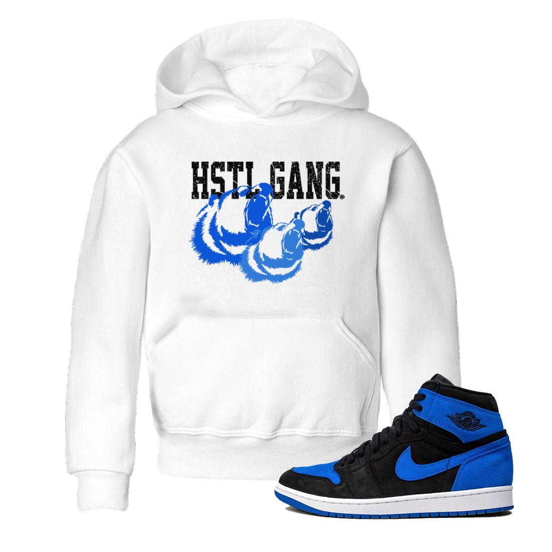 1s Royal Reimagined shirt to match jordans Hustle Gang sneaker tees Air Jordan 1 Royal Reimagined SNRT Sneaker Release Tees Baby Toddler White 1 T-Shirt