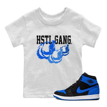 1s Royal Reimagined shirt to match jordans Hustle Gang sneaker tees Air Jordan 1 Royal Reimagined SNRT Sneaker Release Tees Baby Toddler White 1 T-Shirt