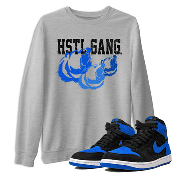1s Royal Reimagined shirt to match jordans Hustle Gang sneaker tees Air Jordan 1 Royal Reimagined SNRT Sneaker Release Tees Unisex Heather Grey 1 T-Shirt