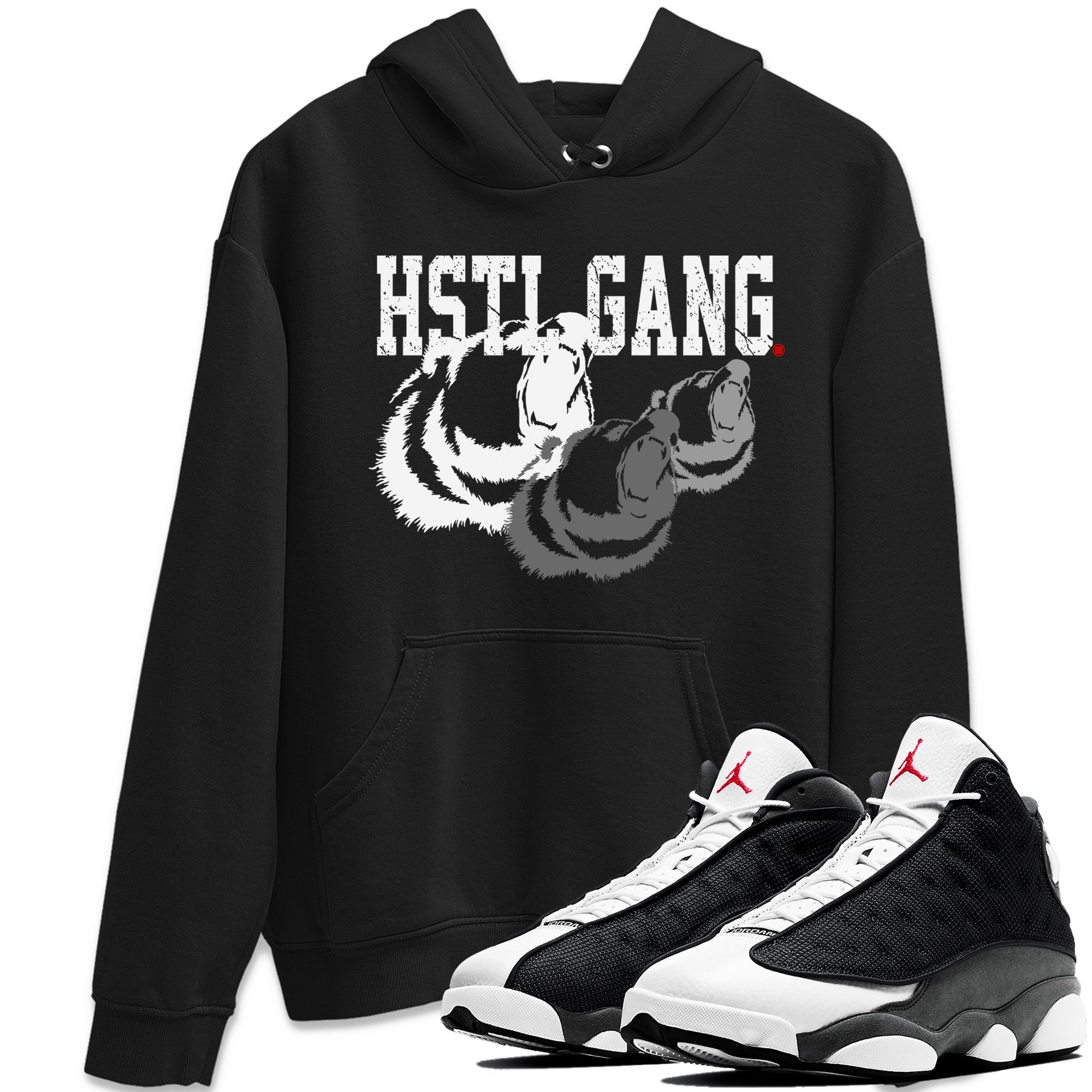 Air Jordan 13 Black Flint Sneaker Match Tees Hustle Gang Sneaker Tees AJ13 Black Flint Sneaker Release Tees Unisex Shirts Black 1