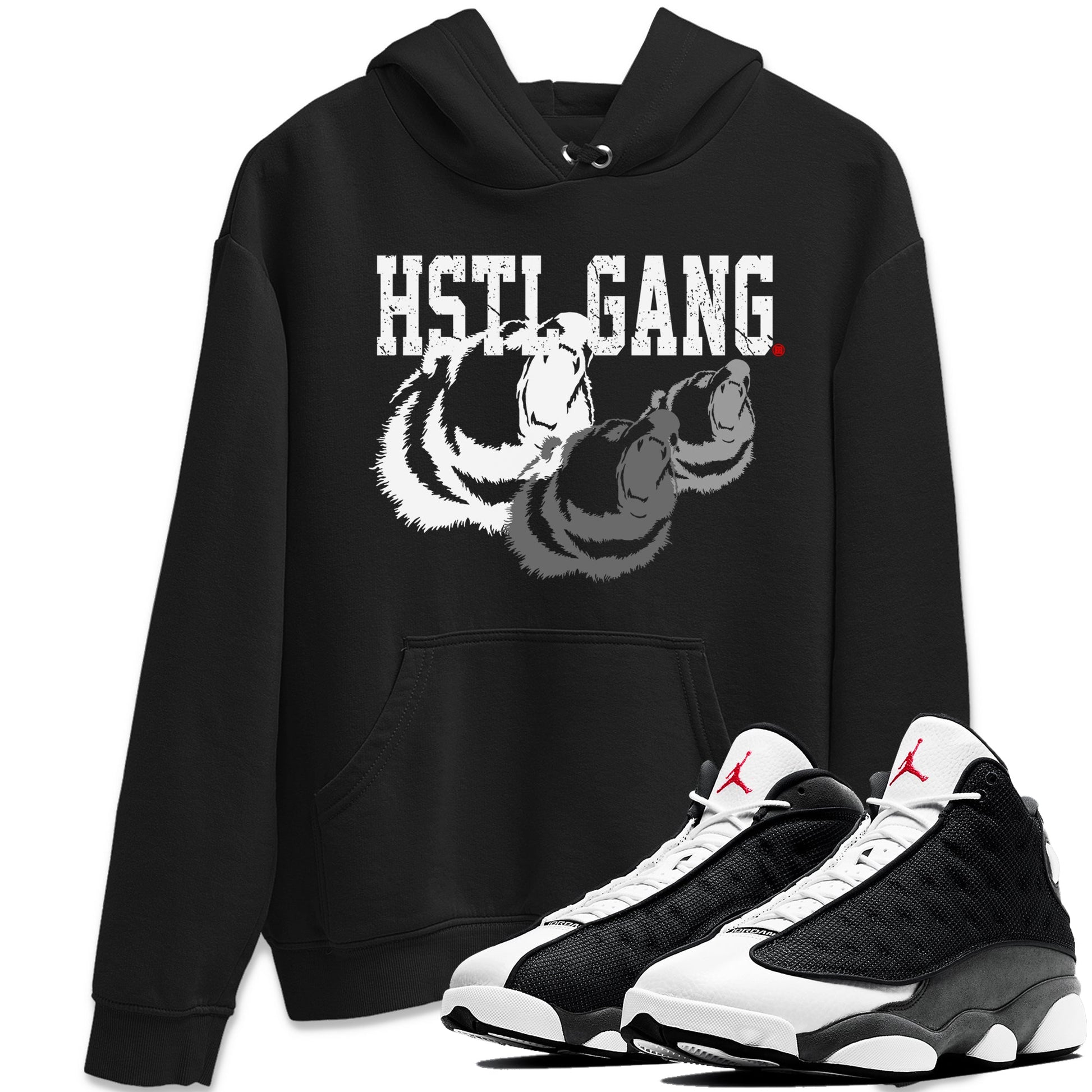Air Jordan 13 Black Flint Sneaker Match Tees Hustle Gang Sneaker Tees AJ13 Black Flint Sneaker Release Tees Unisex Shirts Black 1