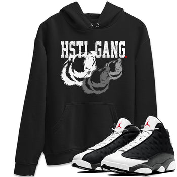 Air Jordan 13 Black Flint Sneaker Match Tees Hustle Gang Sneaker Tees AJ13 Black Flint Sneaker Release Tees Unisex Shirts Black 1