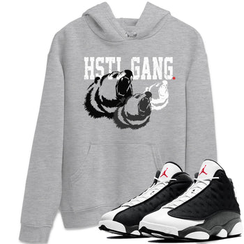 Air Jordan 13 Black Flint Sneaker Match Tees Hustle Gang Sneaker Tees AJ13 Black Flint Sneaker Release Tees Unisex Shirts Heather Grey 1