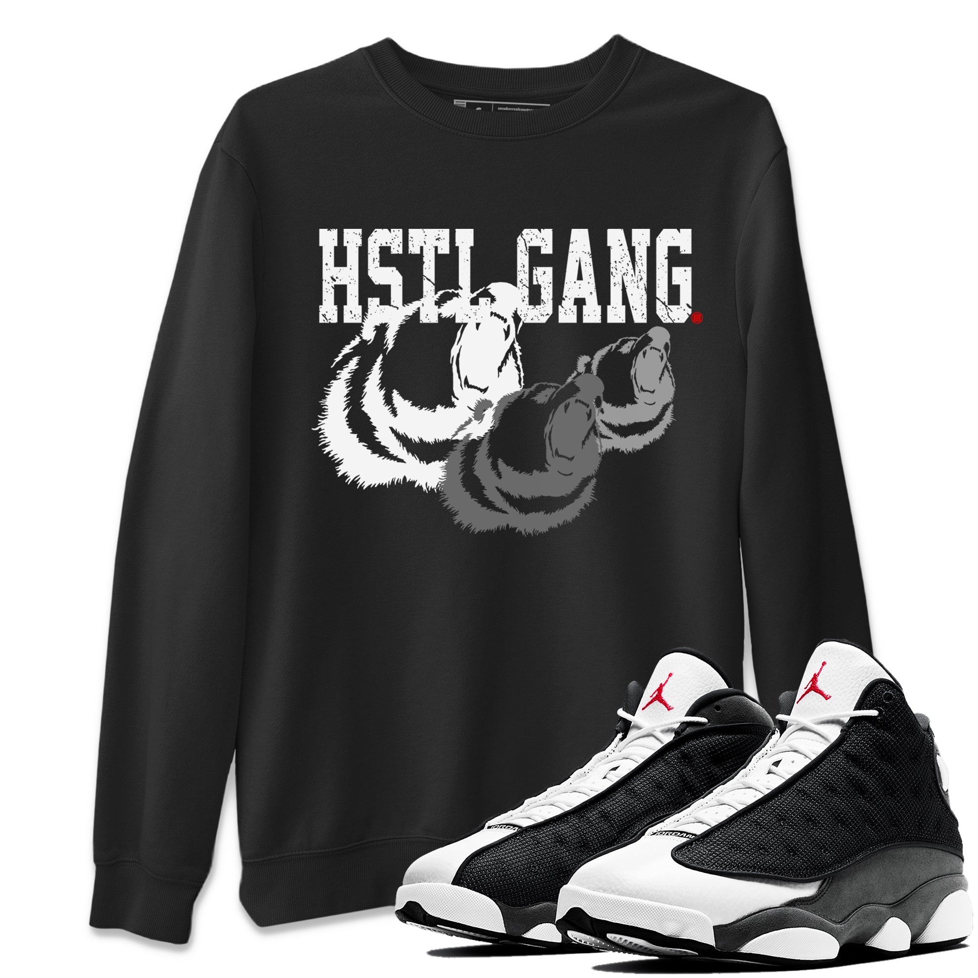Air Jordan 13 Black Flint Sneaker Match Tees Hustle Gang Sneaker Tees AJ13 Black Flint Sneaker Release Tees Unisex Shirts Black 1