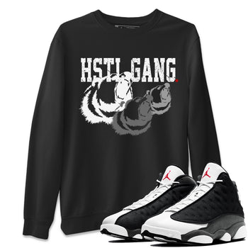 Air Jordan 13 Black Flint Sneaker Match Tees Hustle Gang Sneaker Tees AJ13 Black Flint Sneaker Release Tees Unisex Shirts Black 1