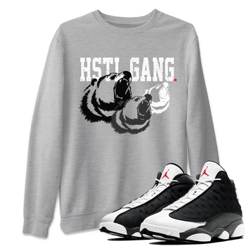 Air Jordan 13 Black Flint Sneaker Match Tees Hustle Gang Sneaker Tees AJ13 Black Flint Sneaker Release Tees Unisex Shirts Heather Grey 1