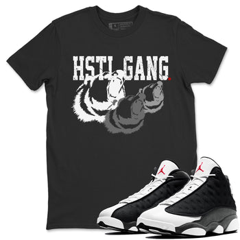 Air Jordan 13 Black Flint Sneaker Match Tees Hustle Gang Sneaker Tees AJ13 Black Flint Sneaker Release Tees Unisex Shirts Black 1