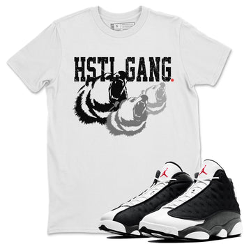 Air Jordan 13 Black Flint Sneaker Match Tees Hustle Gang Sneaker Tees AJ13 Black Flint Sneaker Release Tees Unisex Shirts White 1