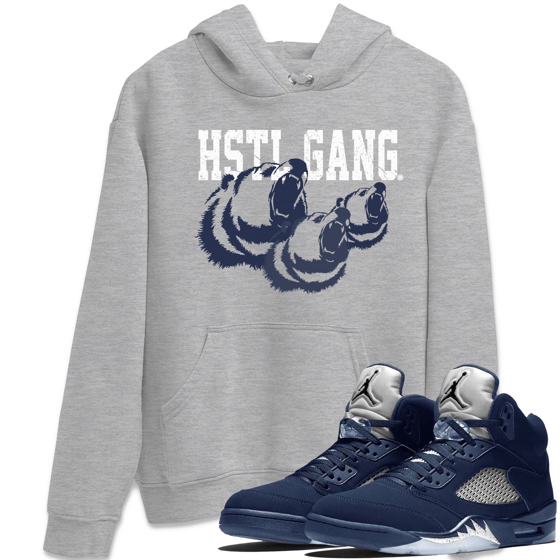 Midnight Navy 5s shirt to match jordans Hustle Gang sneaker tees Air Jordan 5 Retro Midnight Navy SNRT Sneaker Release Tees Unisex Heather Grey 1 T-Shirt