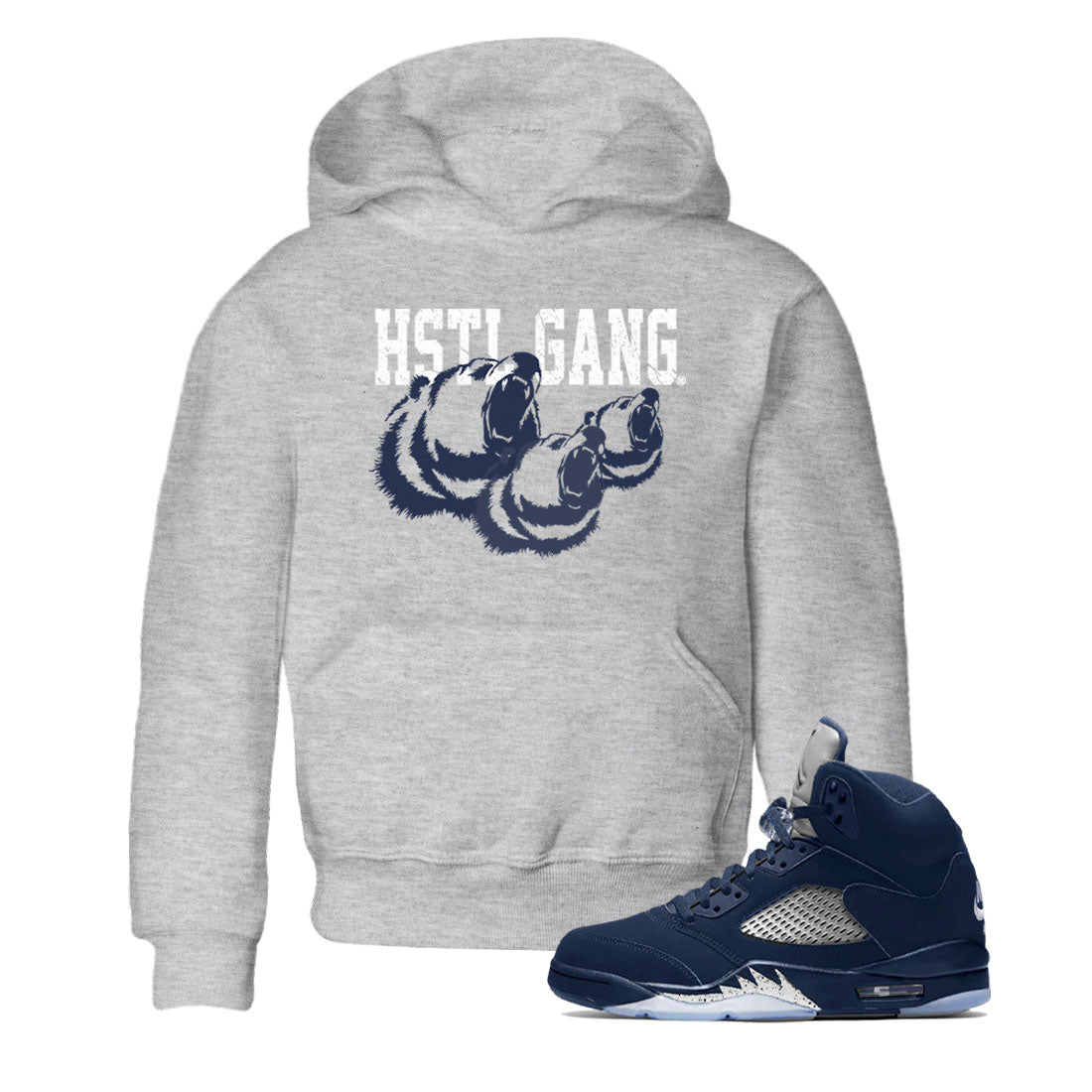 Midnight Navy 5s shirt to match jordans Hustle Gang sneaker tees Air Jordan 5 Retro Midnight Navy SNRT Sneaker Release Tees Baby Toddler Heather Grey 1 T-Shirt