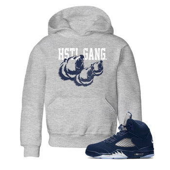 Midnight Navy 5s shirt to match jordans Hustle Gang sneaker tees Air Jordan 5 Retro Midnight Navy SNRT Sneaker Release Tees Baby Toddler Heather Grey 1 T-Shirt