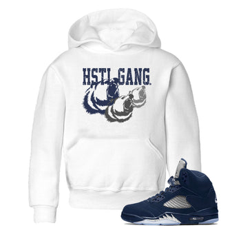 Midnight Navy 5s shirt to match jordans Hustle Gang sneaker tees Air Jordan 5 Retro Midnight Navy SNRT Sneaker Release Tees Baby Toddler White 1 T-Shirt